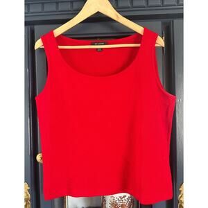 St John Red Scoop neck Santana Knit Blouse Sleeveless sweater M cami shell